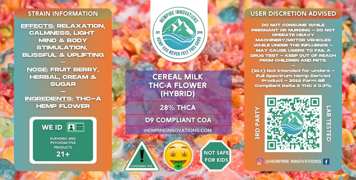 
                  
                    Exotic THCa Flower | Cereal Milk - Hybrid THC-A Strain
                  
                