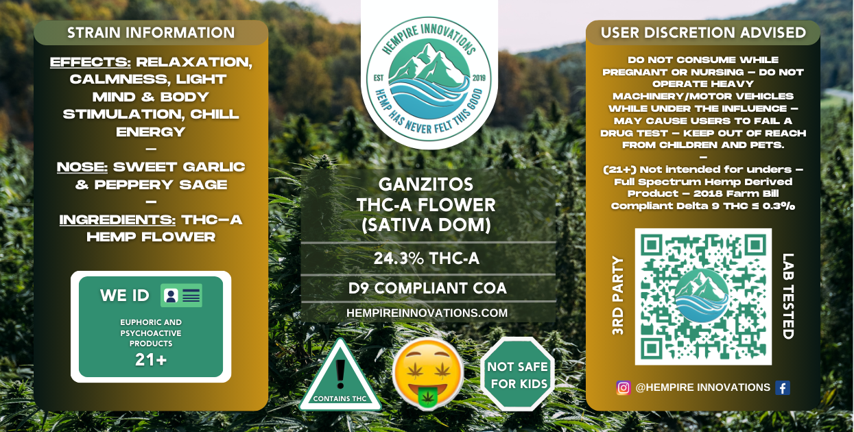 Ganzitos THCA Flower THCA Wilmington NC THC A Delivery