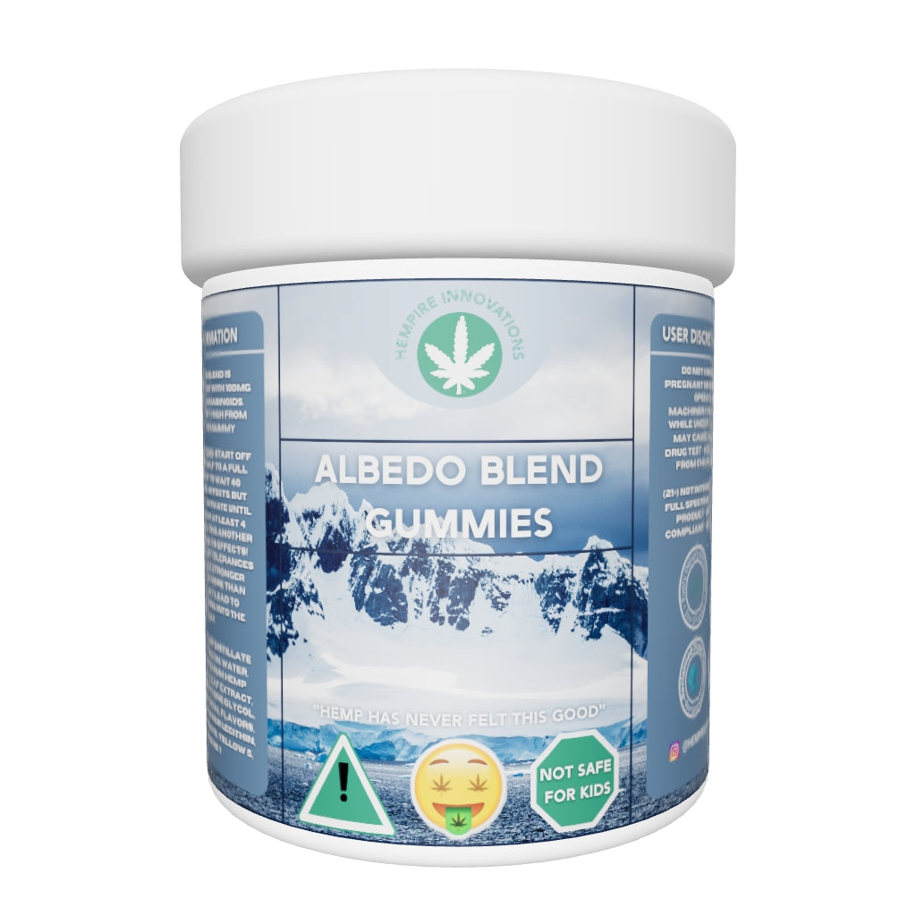 Our Albedo Blend THC Gummies are our most sativa-like blend.  They're infused with Delta 8, THC-O, HHC, Delta 9 &  for strong, uplifting synergy. Buy Now from Hempire Innovations