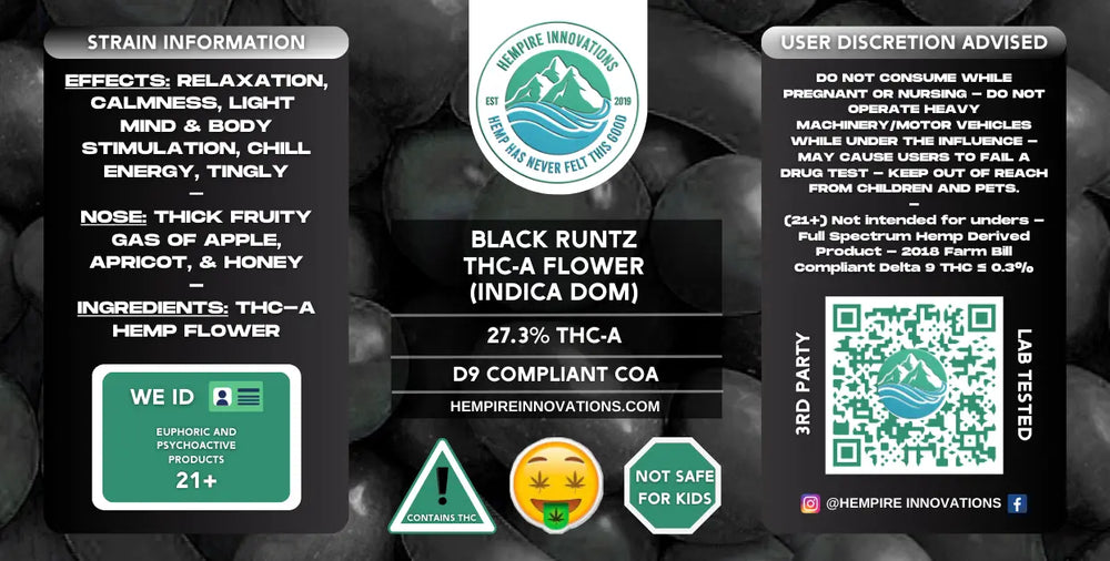 
                  
                    THCA Flower | Black Runtz - Indica Dominant THC-A Strain
                  
                