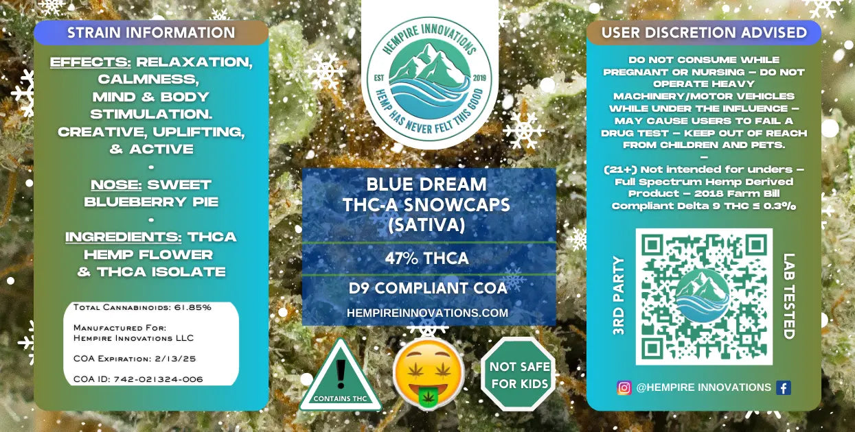 Snowcaps THCa Flower | Indica, Sativa, & Hybrid THC-A Strain