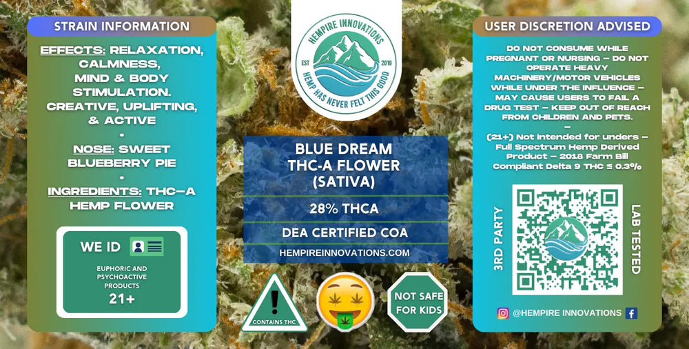 
                  
                    Exotic THCa Flower | Blue Dream - Sativa THC-A Strain
                  
                