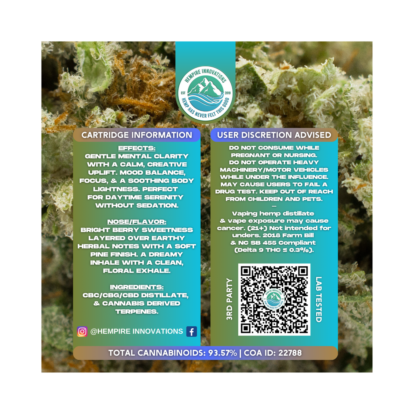 CBD/CBG/CBC Vape Cart Dispensary+Shipping+Wilmington NC Delivery/Pickup Hempire Innovations CBD/CBG/CBC Vape Cart Dispensary+Shipping+Wilmington NC Delivery/Pickup Hempire Innovations