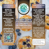 Blueberry Muffin THCa Diamonds Sauce Label | THCa Wax Concentrate | Delivery Pickup Shipping