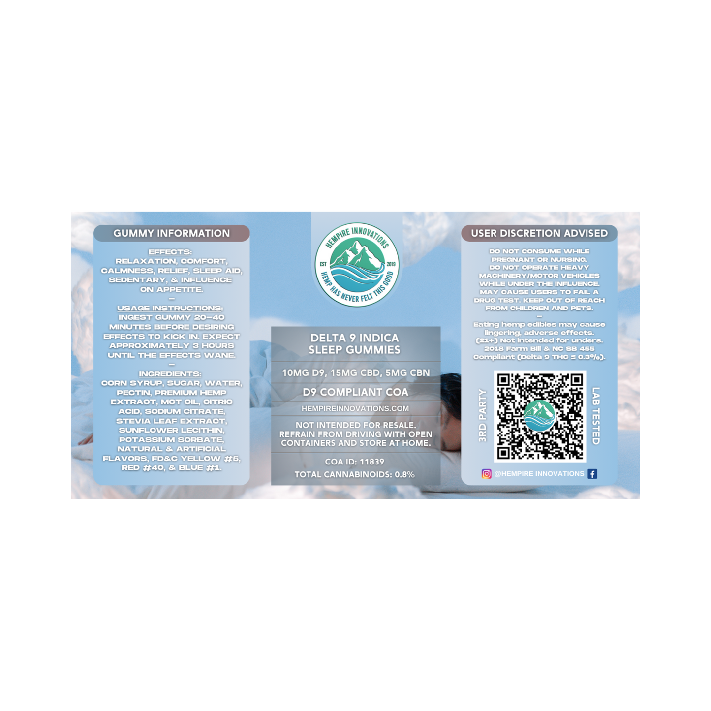 Delta 9 Sleep THC Gummies | CBN + CBD for Sleep | Wilmington NC D9 Edibles Hempire Innovations Delta 9 Sleep THC Gummies | CBN + CBD for Sleep | Wilmington NC D9 Edibles Hempire Innovations