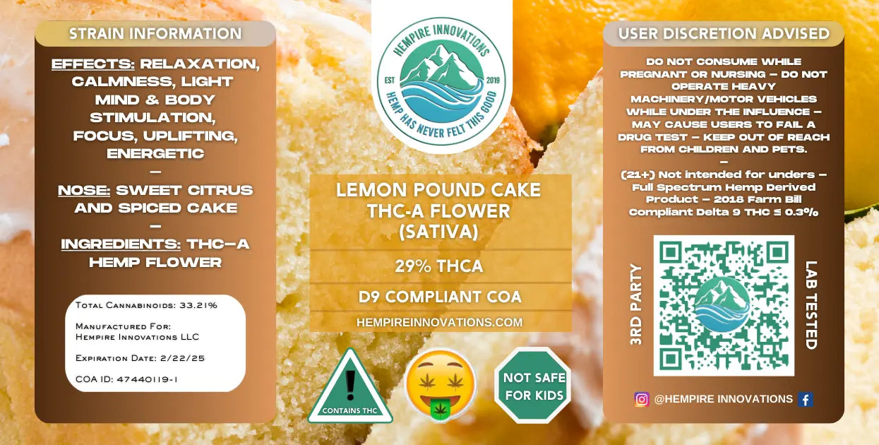 
                  
                    Exotic THCa Flower | Lemon Pound Cake - Sativa THC-A Strain
                  
                