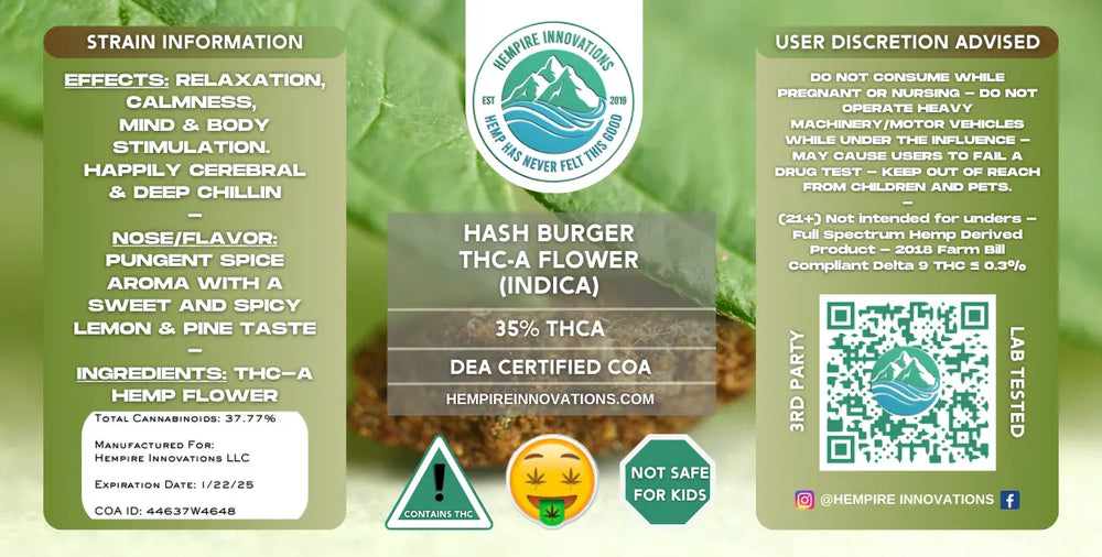 
                  
                    THCa Flower | Hash Burger - Indica THC-A Strain
                  
                