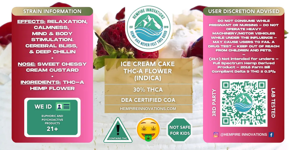 
                  
                    Exotic THCa Flower | Ice Cream Cake - Indica THC-A Strain
                  
                