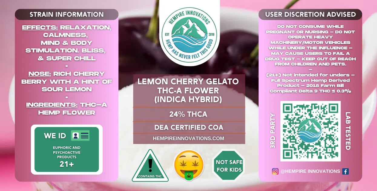 
                  
                    THCa Flower | Lemon Cherry Gelato - Indica Hybrid THC-A Strain
                  
                