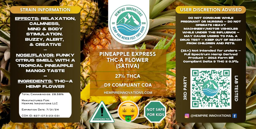 
                  
                    THCa Flower | Pineapple Express - Sativa THC-A Strain
                  
                