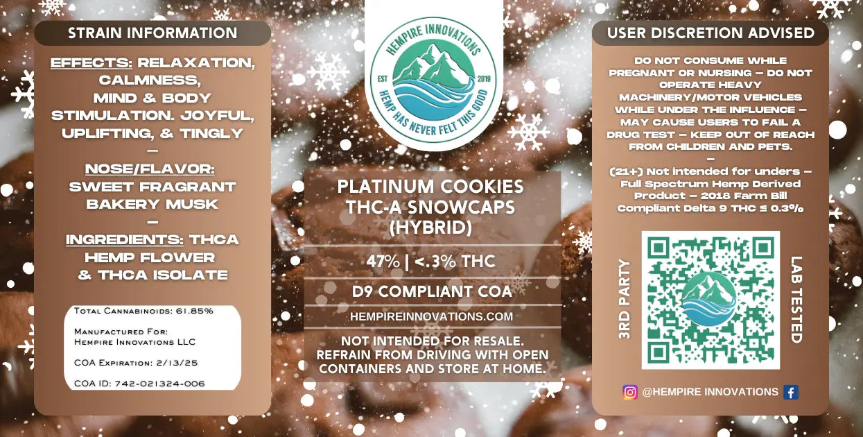 Snowcaps THCa Flower | Indica, Sativa, & Hybrid THC-A Strain