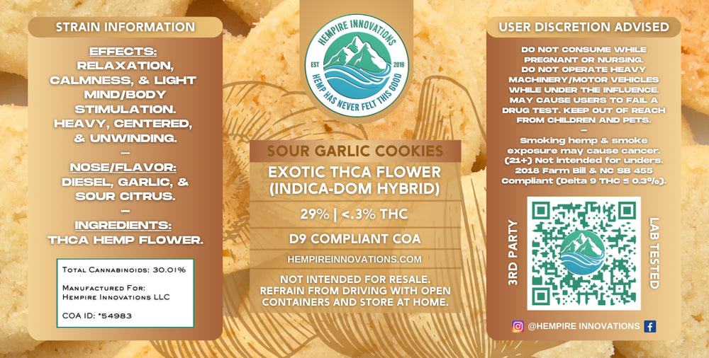 Sour Garlic Cookies THCa Flower Label ezgif.