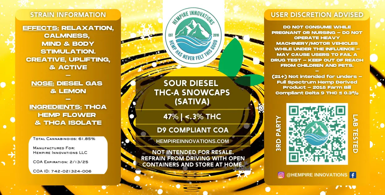 Snowcaps THCa Flower | Indica, Sativa, & Hybrid THC-A Strain