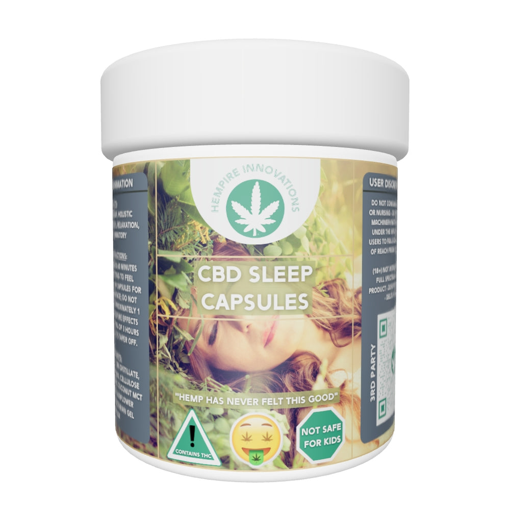 Fall asleep naturally with CBD Sleep Capsules! Our potent blend of hemp-derived CBD and CBN helps you relax, unwind, and wake up refreshed. Say goodnight to restless nights
