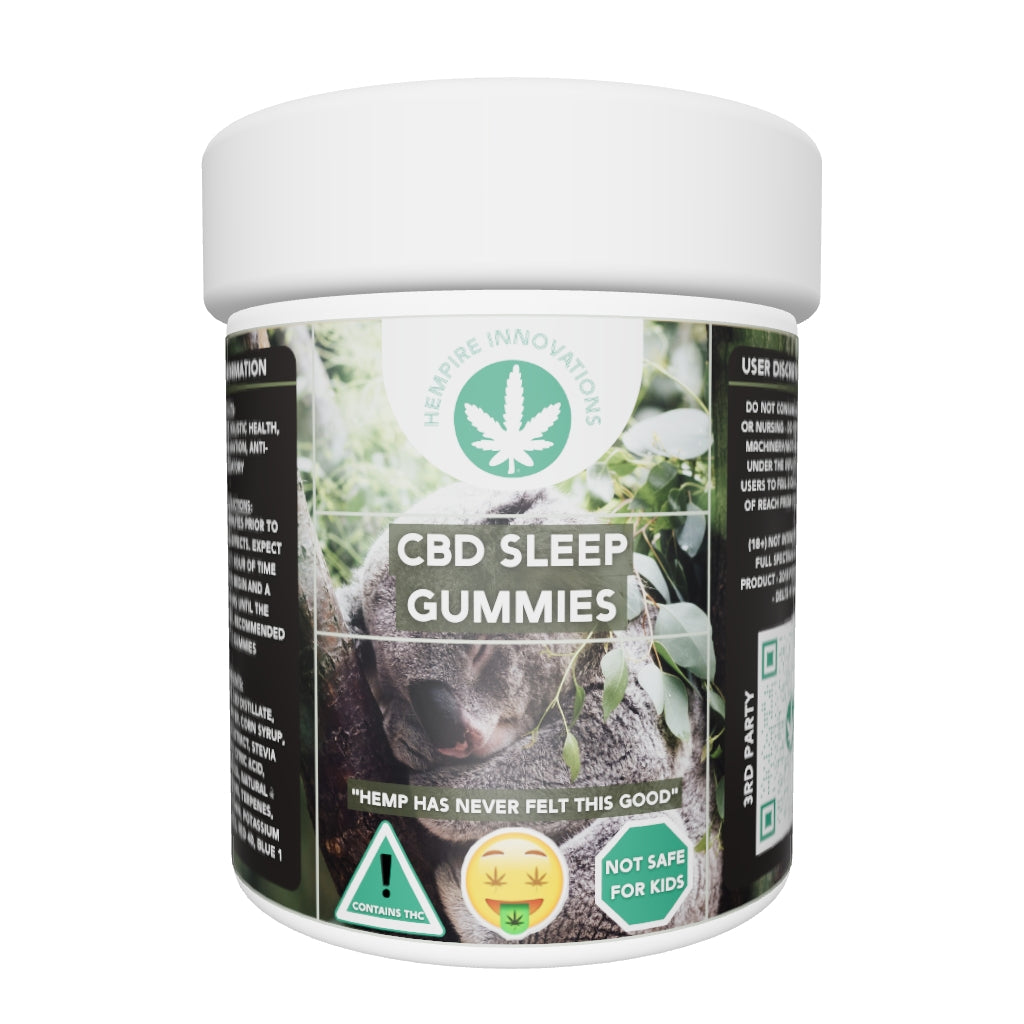 
                  
                    Load 3D model into Gallery viewer, CBD Sleep Gummies bottle with label detailing 25mg CBD and 25mg CBN
                  
                